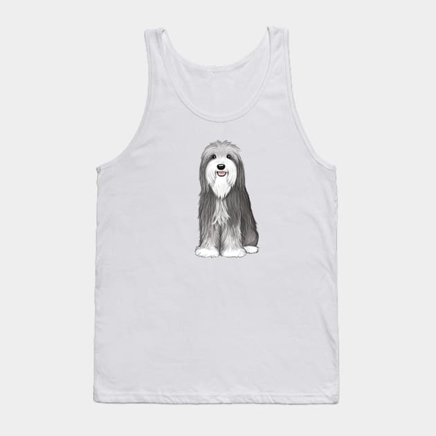 Bearded Collie | Cute Cartoon Beardie Dog Tank Top by Coffee Squirrel